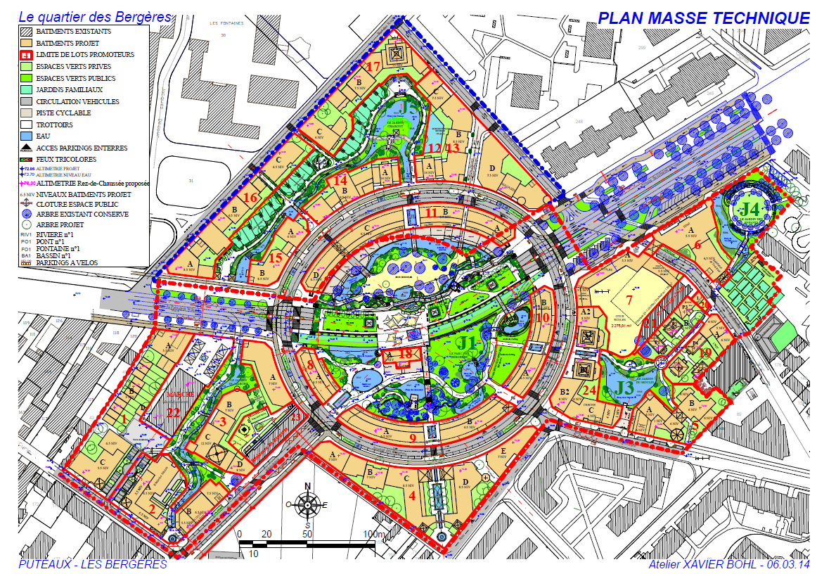 Plan de masse de l éco-quartier des Bergères Eco-quartier des Bergères - Cahier des
